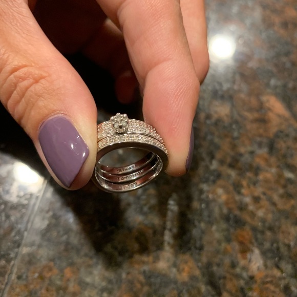 “Today tomorrow always” sterling silver ring set - Picture 3 of 3